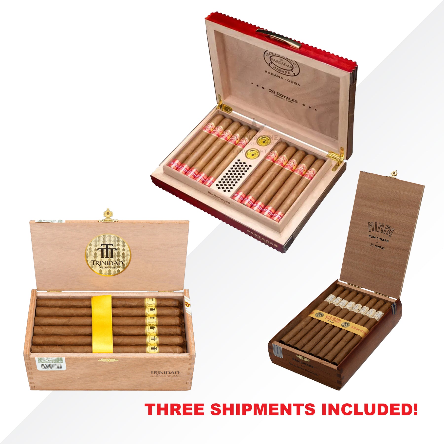 Trinidad Fundadores + Partagas Royales + Lusitanias 10 piezas