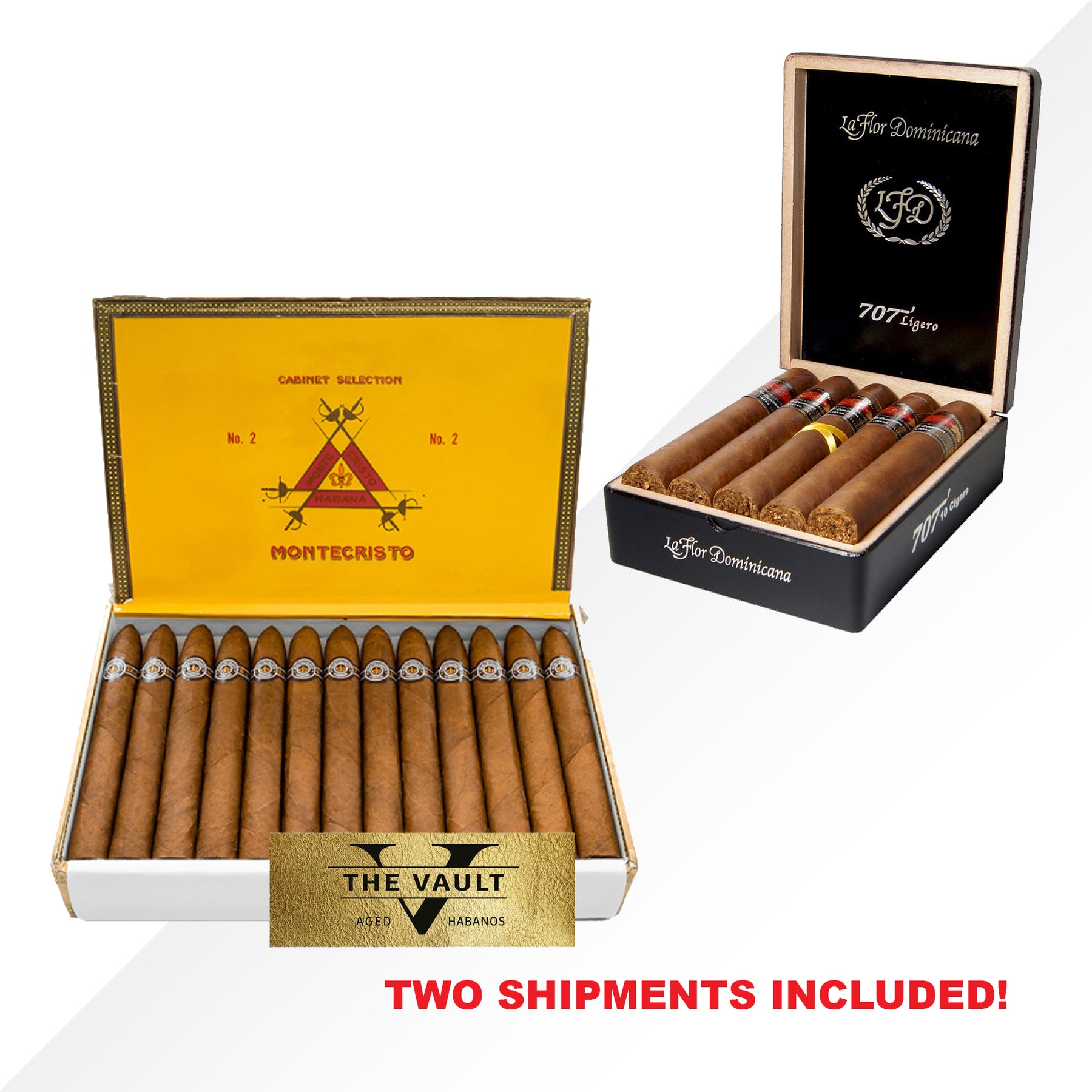 Montecristo No.2 THE VAULT + La Flor Dominicana 707 10 uds.
