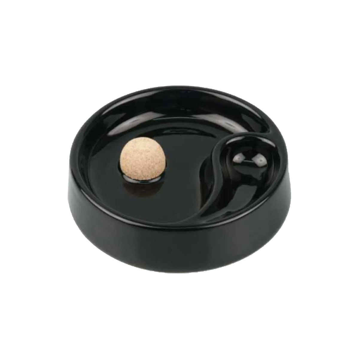 Cenicero para pipa de cerámica negro brillante 1 reposa